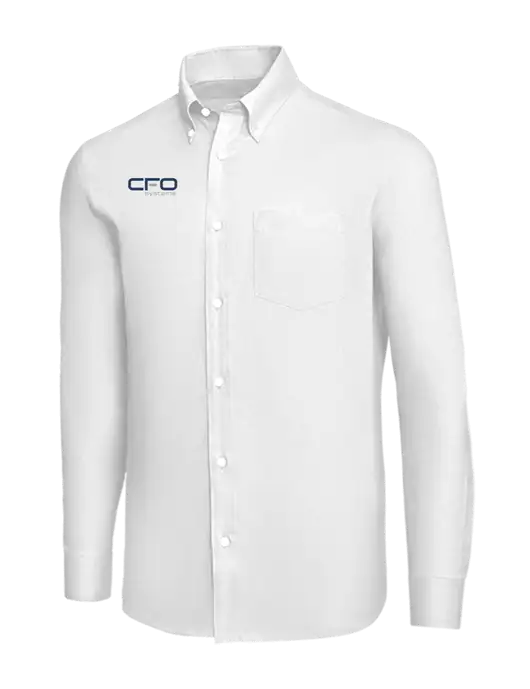 Brooks Brothers White Wrinkle-Free Stretch Nailhead Shirt w/CFO Systems Logo