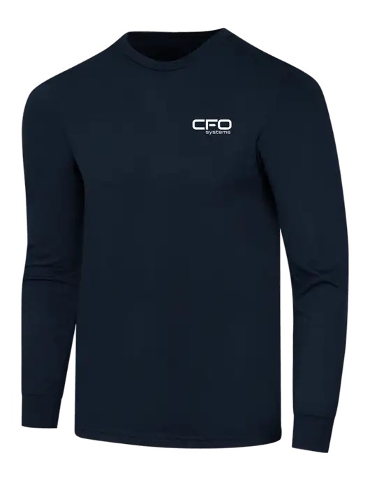 Simply Soft Long Sleeve Navy 4.5 oz, Poly/Combed Ring Spun Cotton T-Shirt w/CFO Systems Logo
