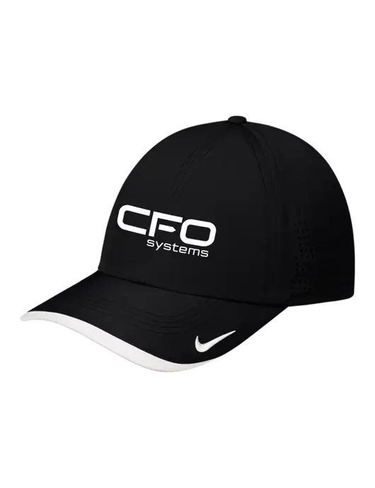 Nike Black/White Dri-FIT Perforated Performance Cap w/CFO Systems Logo