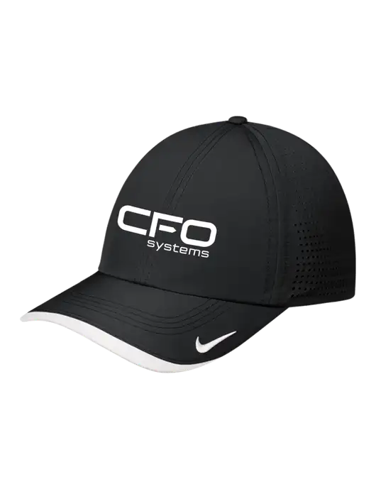 Nike Black/White Dri-FIT Perforated Performance Cap w/CFO Systems Logo