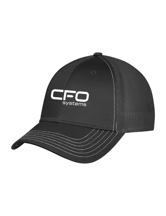 Charcoal Grey Mesh Trucker Cap Snap Back w/CFO Systems Logo