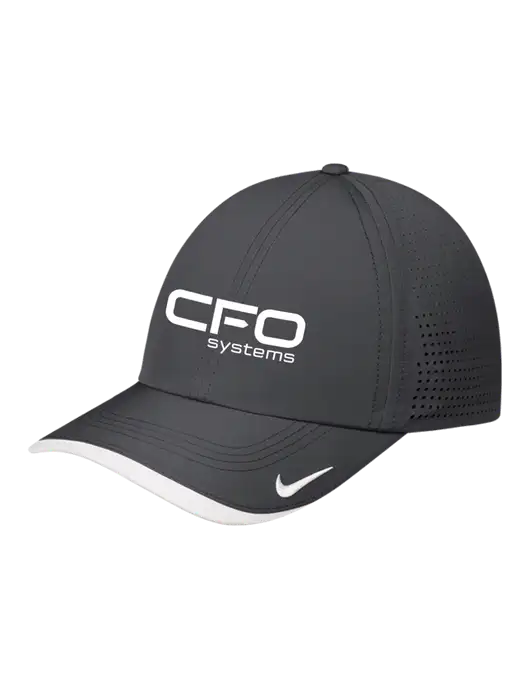 Nike Dark Grey/White Dri-FIT Perforated Performance Cap w/CFO Systems Logo