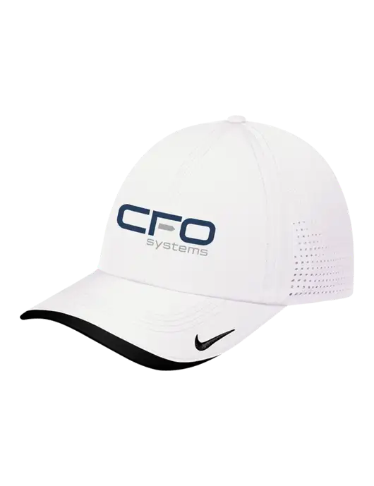 Nike White/Black Dri-FIT Perforated Performance Cap w/CFO Systems Logo