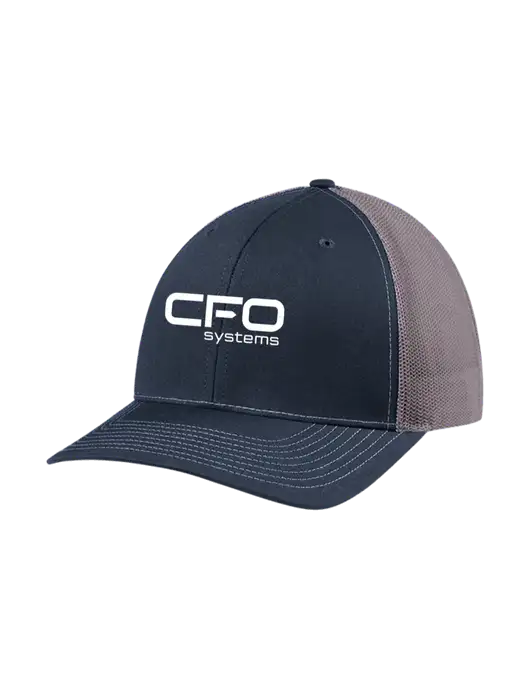 Richardson Adjustable Snapback Original 112 Trucker Cap Navy w/Charcoal Mesh w/CFO Systems Logo