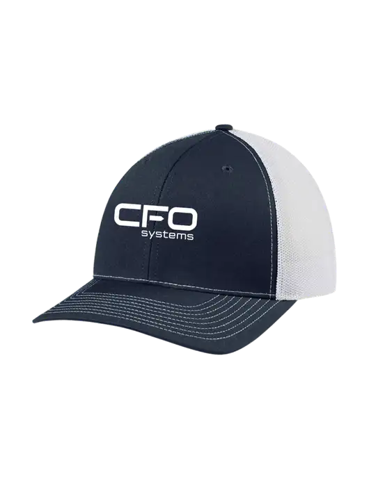 Richardson Adjustable Snapback Original 112 Trucker Cap Navy w/White Mesh w/CFO Systems Logo