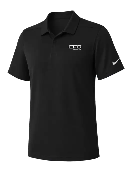 Nike Black Dry Essential Solid Polo w/CFO Systems Logo