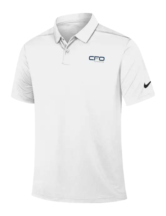 Nike White Dry Essential Solid Polo w/CFO Systems Logo