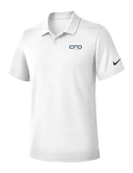 Nike White Dry Essential Solid Polo w/CFO Systems Logo