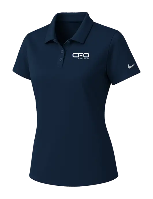 Nike Womens Navy Dry Essential Solid Polo w/CFO Systems Logo