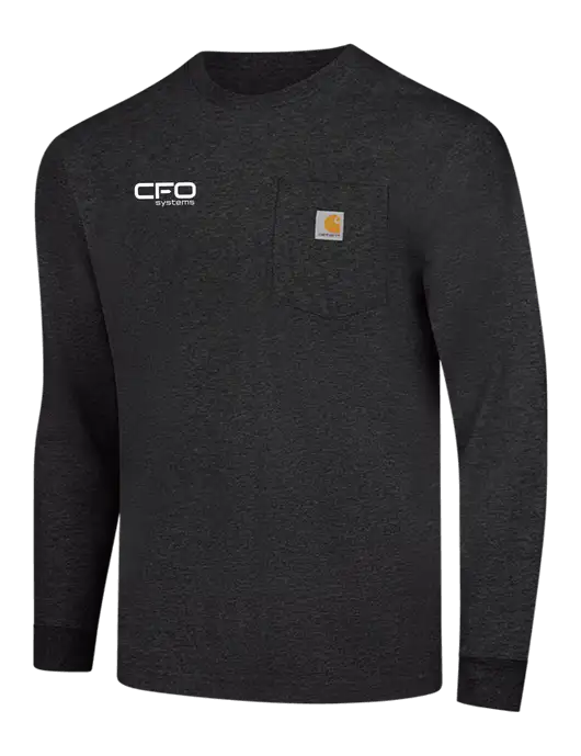 Carhartt Dark Grey Heather Workwear Pocket Long Sleeve T-Shirt w/CFO Systems Logo