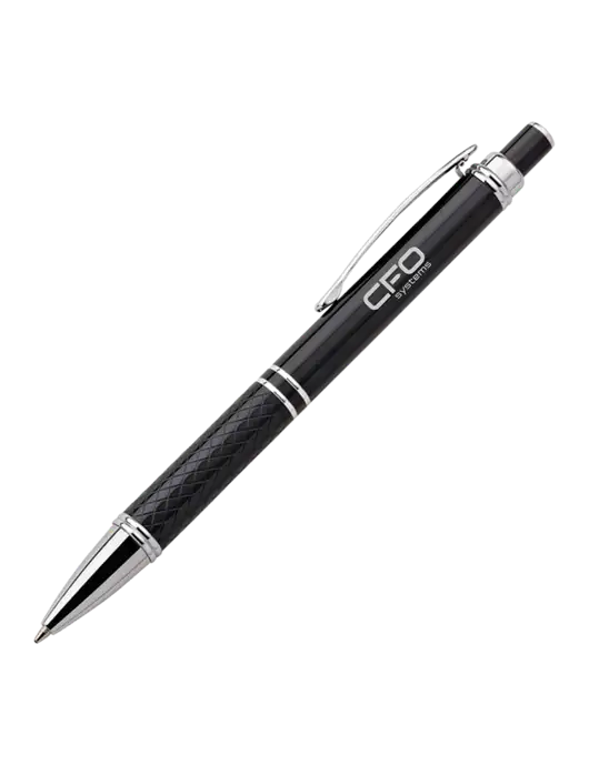 Black Stellar Scribe Pen - Black Ink w/CFO Systems Logo