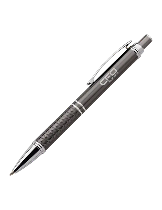Dark Grey Stellar Scribe Pen - Black Ink w/CFO Systems Logo