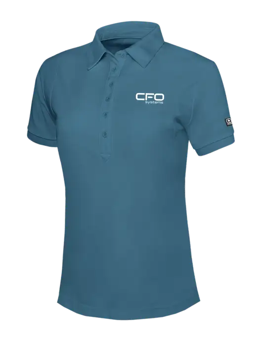 OGIO Womens Light Slate Blue Jewel Polo w/CFO Systems Logo