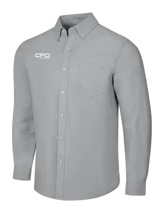 Light Grey SuperPro Oxford Shirt w/CFO Systems Logo