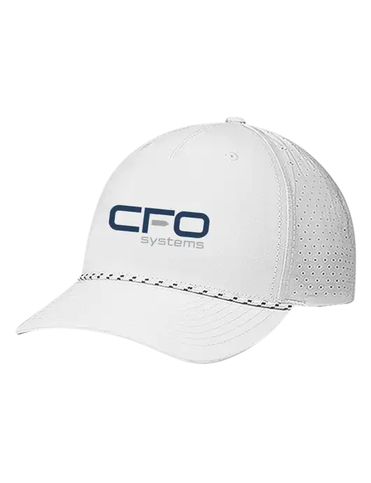 Richardson Laser Perf Performance White/White-Black Rope Cap w/CFO Systems Logo