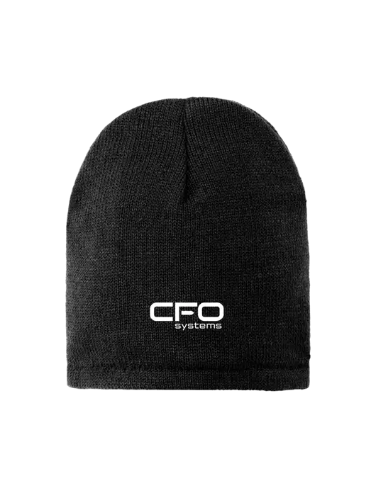 Black Fleece-Lined Beanie Cap w/CFO Systems Logo
