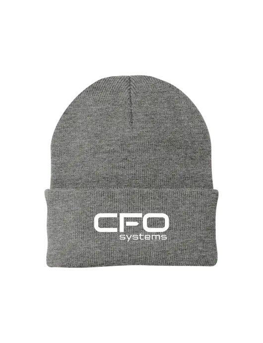 Medium Grey Heather Knit Cap w/CFO Systems Logo