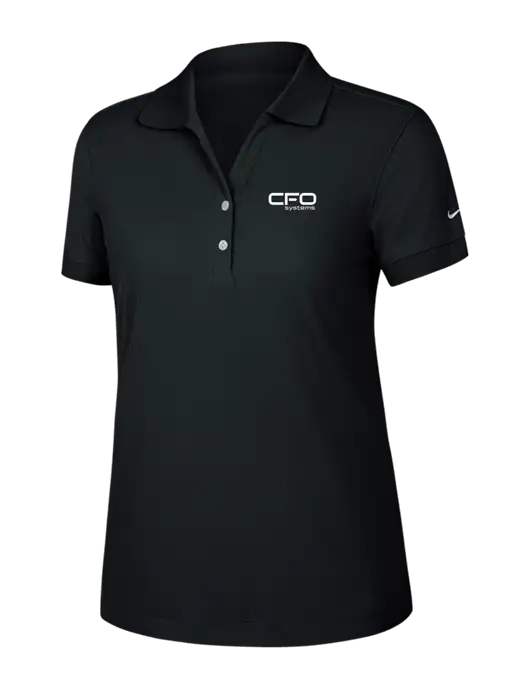 Nike Womens Dri-FIT Classic Black Polo w/CFO Systems Logo