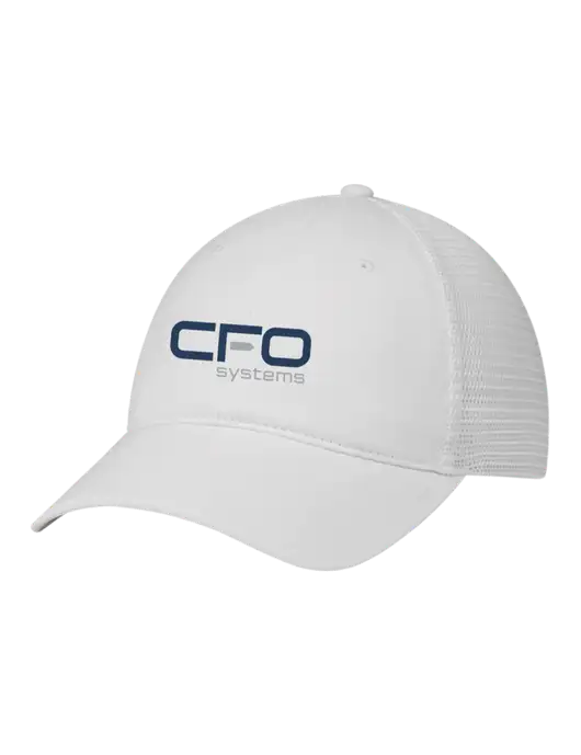 Richardson 111 Garment Washed Trucker Cap White w/White Mesh w/CFO Systems Logo