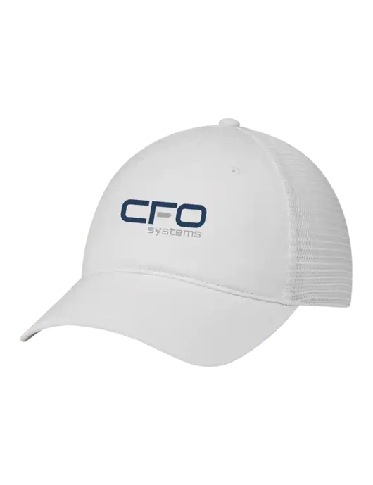 Richardson 111 Garment Washed Trucker Cap White w/White Mesh w/CFO Systems Logo
