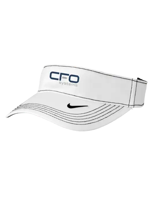 Nike White Dri-FIT Ace Visor w/CFO Systems Logo