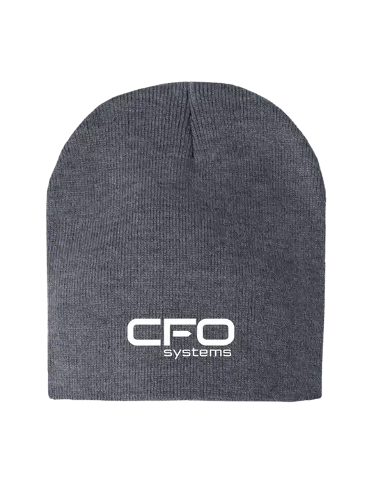 Dark Grey Heather Element Knit Beanie w/CFO Systems Logo