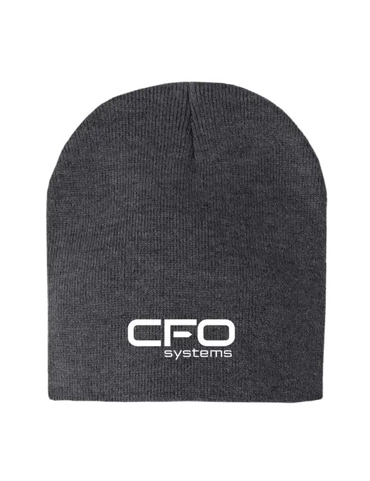 Charcoal Heather Element Knit Beanie w/CFO Systems Logo