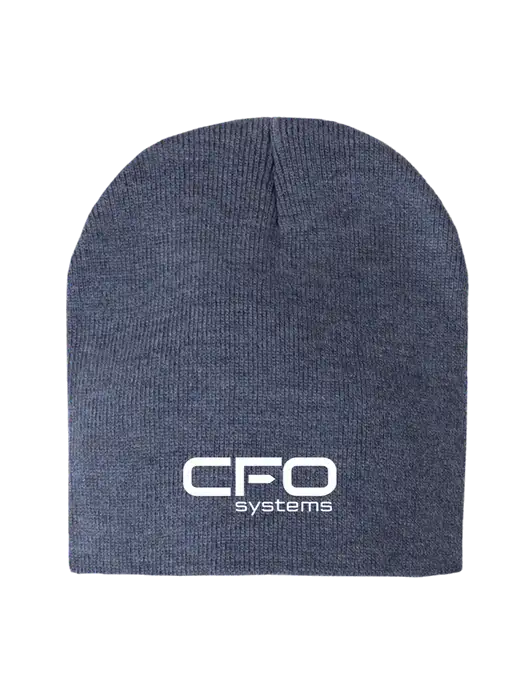 Navy Heather Element Knit Beanie w/CFO Systems Logo