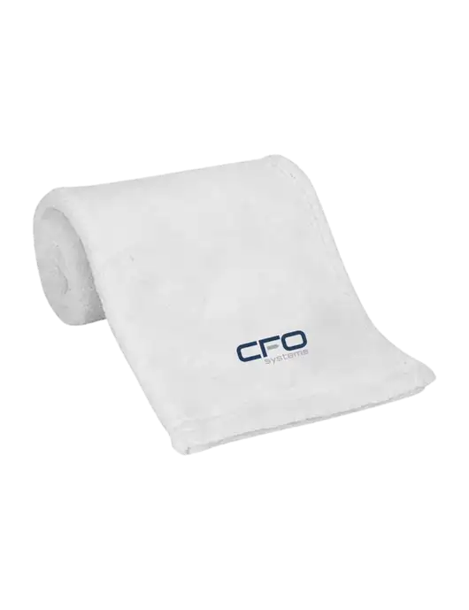 White Alpine Fleece Mink Touch Luxury Baby Blanket  w/CFO Systems Logo