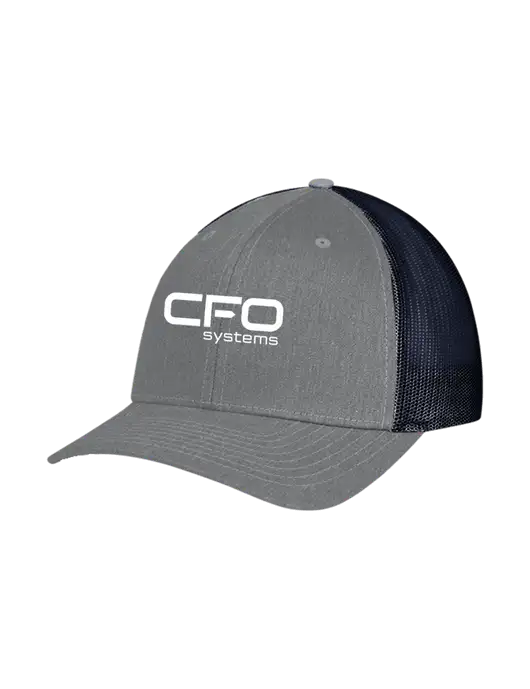 Richardson Adjustable Snapback Original 112 Trucker Cap Heather Grey w/Navy Mesh w/CFO Systems Logo