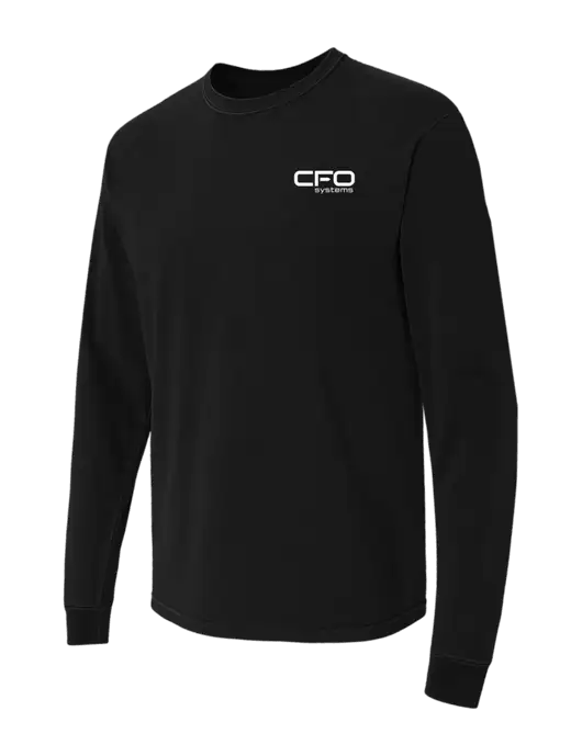 Comfort Colors Garment-Dyed Black Heavyweight Long Sleeve T-Shirt w/CFO Systems Logo