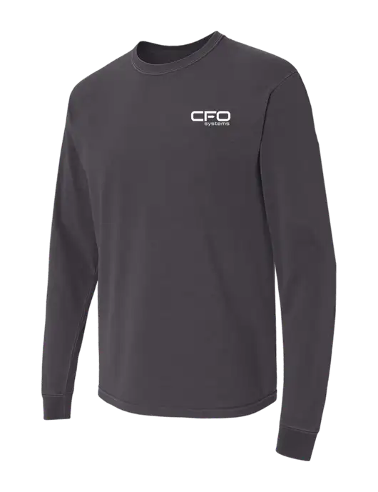 Comfort Colors Garment-Dyed Dark Grey Heavyweight Long Sleeve T-Shirt w/CFO Systems Logo