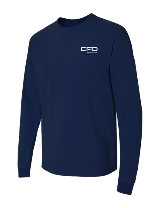 Comfort Colors Garment-Dyed Dark Navy Heavyweight Long Sleeve T-Shirt w/CFO Systems Logo