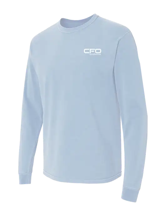 Comfort Colors Garment-Dyed Light Blue Heavyweight Long Sleeve T-Shirt w/CFO Systems Logo
