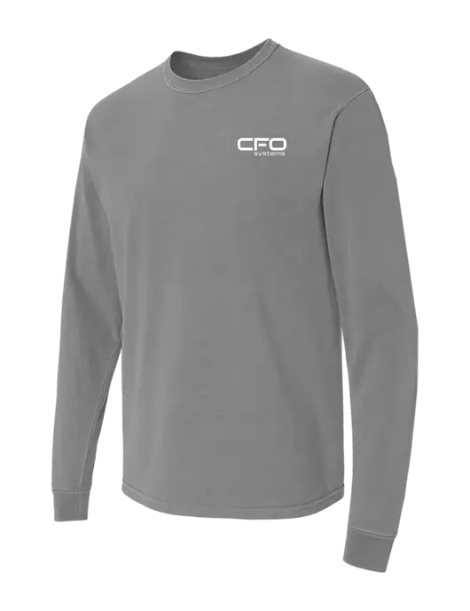 Comfort Colors Garment-Dyed Medium Grey Heavyweight Long Sleeve T-Shirt w/CFO Systems Logo