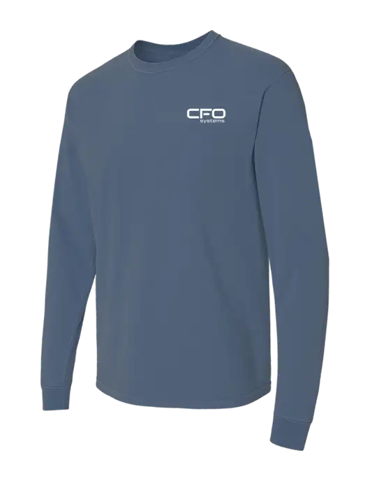Comfort Colors Garment-Dyed Blue Slate Heavyweight Long Sleeve T-Shirt w/CFO Systems Logo