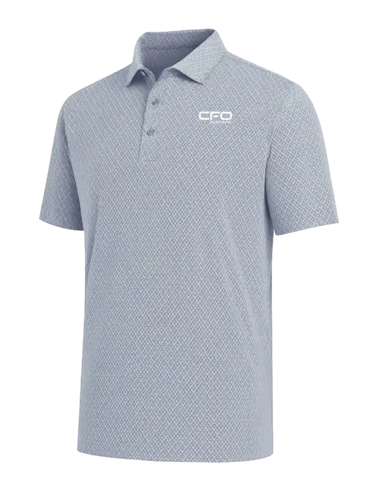 Callaway All-Over Stitched Medium Grey Chev Polo  w/CFO Systems Logo