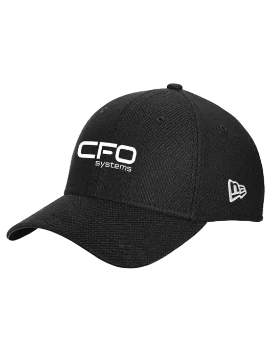 New Era Diamond Era Black Stretch Cap w/CFO Systems Logo