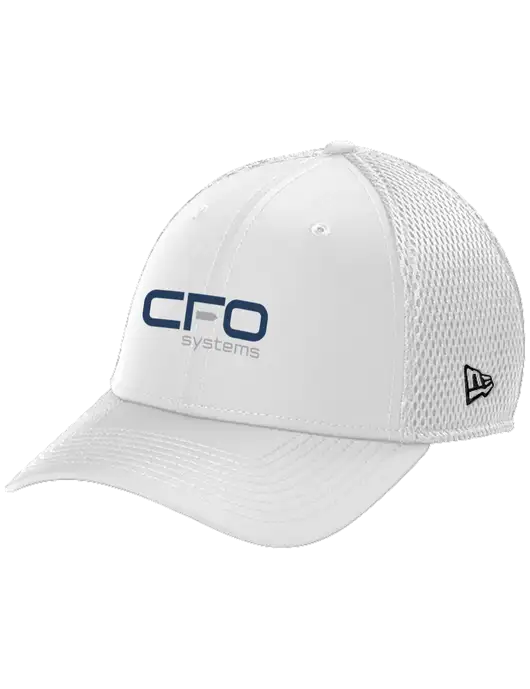 New Era 39THIRTY Performance Stretch White Mesh Cap w/CFO Systems Logo