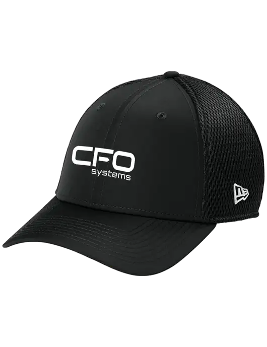 New Era 39THIRTY Performance Stretch Black Mesh Cap w/CFO Systems Logo