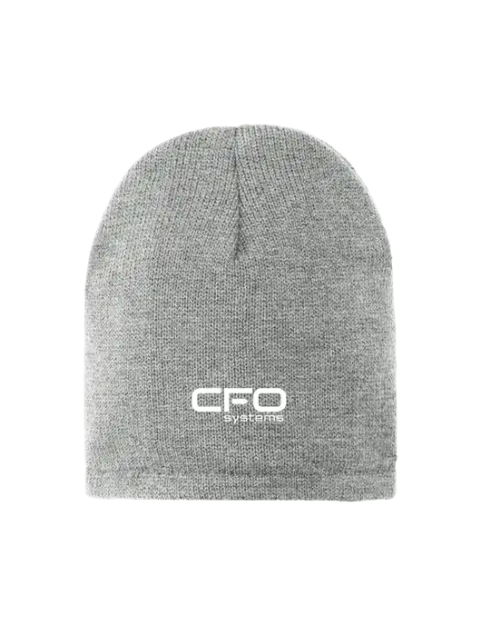 Dark Medium Grey Fleece-Lined Beanie Cap w/CFO Systems Logo