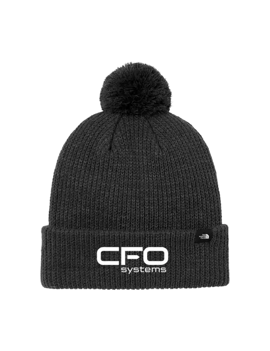 The North Face Black Heather Pom Beanie w/CFO Systems Logo