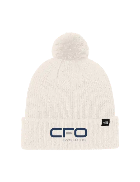 The North Face Ivory Pom Beanie w/CFO Systems Logo