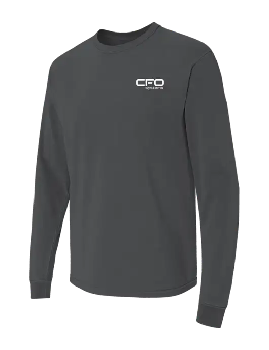 Comfort Colors Garment-Dyed Dark Grey Heather Heavyweight Long Sleeve T-Shirt w/CFO Systems Logo