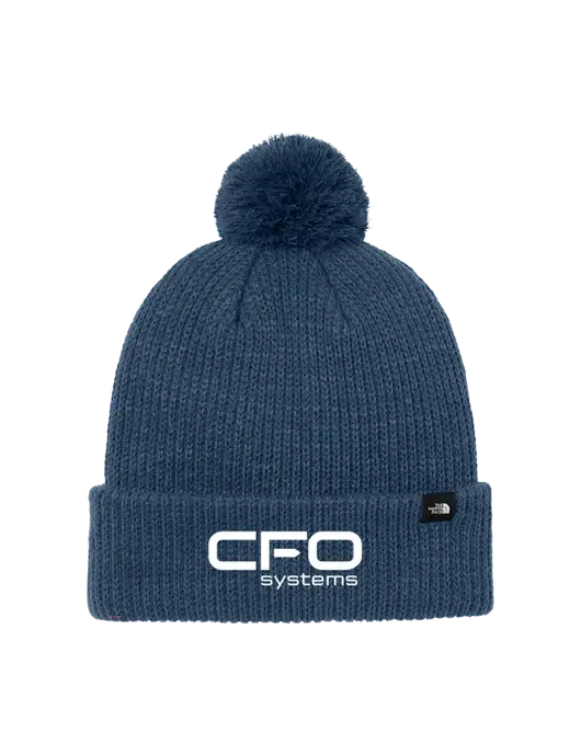 The North Face Light Navy Pom Beanie w/CFO Systems Logo