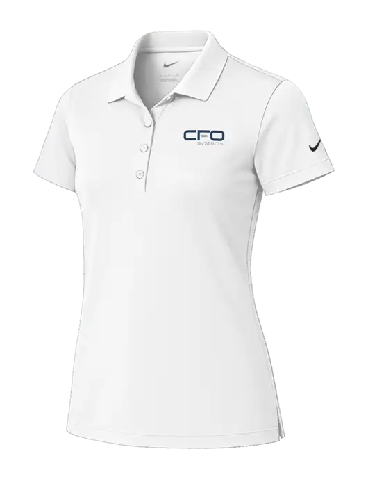 Nike Womens White Tech Basic Dri-FIT Polo
 w/CFO Systems Logo