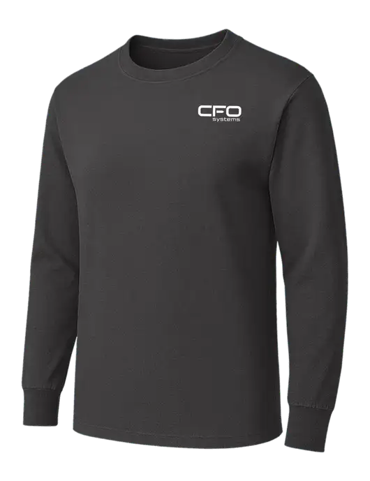 Charcoal Heavyweight Long Sleeve 6.1 oz T-Shirt w/CFO Systems Logo