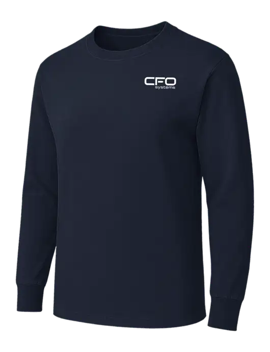 Dark Navy Heavyweight Long Sleeve 6.1 oz T-Shirt w/CFO Systems Logo