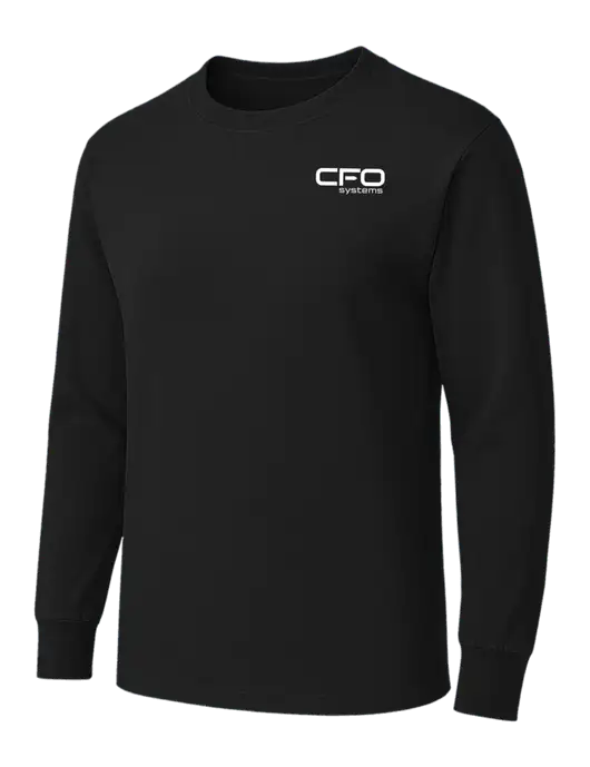 Black Heavyweight Long Sleeve 6.1 oz T-Shirt w/CFO Systems Logo