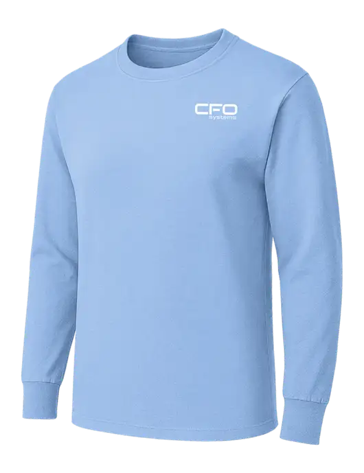 Light Blue Heavyweight Long Sleeve 6.1 oz T-Shirt w/CFO Systems Logo